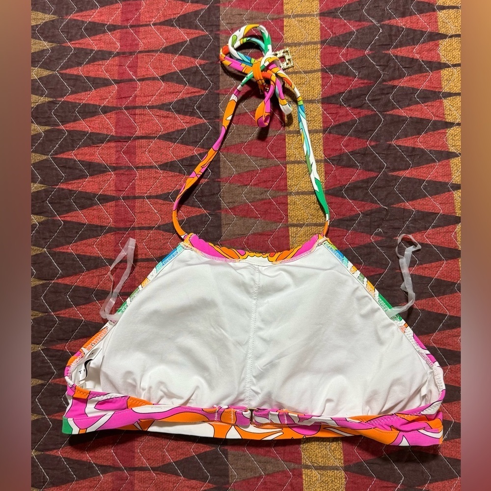 Trina Turk Tamarindo High Neck Halter Swimming Top Size 6 - Picture 4 of 12